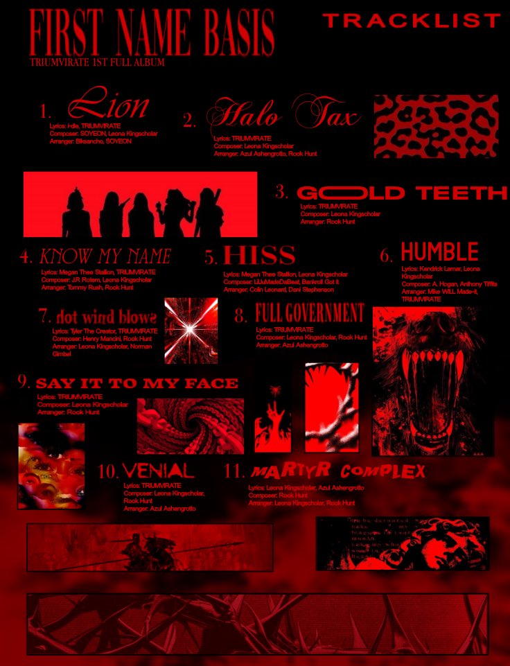 leonacrowned's tweet photo. FIRST NAME BASIS
TRACKLIST

We’re past introductions.

COMING SOON.
#FIRSTNAMEBASIS #TRIUMVIRATE https://t.co/a5IX7hxqFR