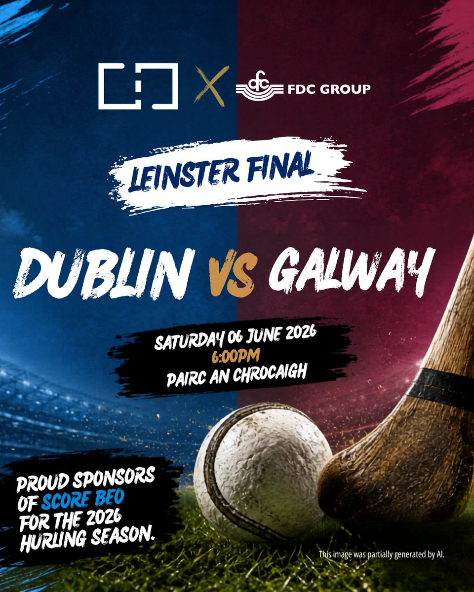 fdc_group's tweet photo. The biggest day in Leinster hurling is here 💙🟣

Dublin vs Galway. Croke Park, 6pm.

Who’s lifting the Bob O’Keeffe Cup? ⬇️

Proud sponsors of @Score_Beo for the 2026 Hurling Championship.

👉 Learn more: https://t.co/te4qjyr0AY

#LeinsterFinal #GAA #ScoreBEO https://t.co/qMfhJCqcRG