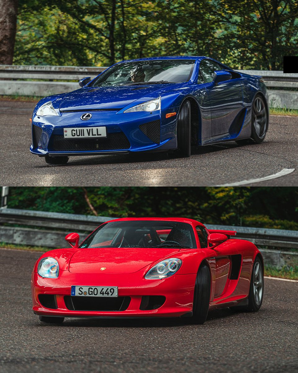 Thecargi01's tweet photo. Lexus LFA vs Porsche Carrera GT 👽

Which do you prefer? https://t.co/FMdFlmwZYA