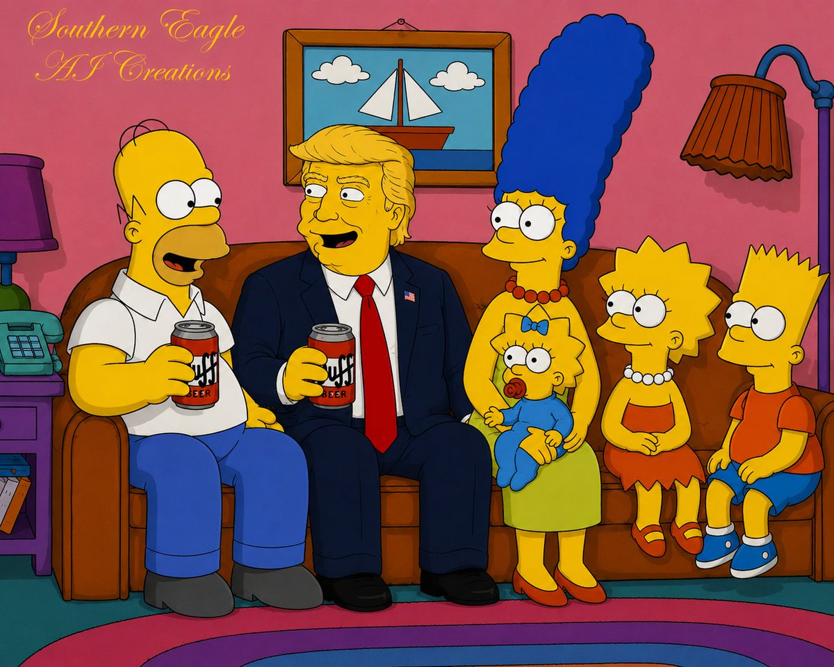 SouthernEagleAI's tweet photo. @potus @realDonaldTrump  @realDonaldTrump  #parody #fairuse #TheSimpsons https://t.co/lOMr64P3Ho