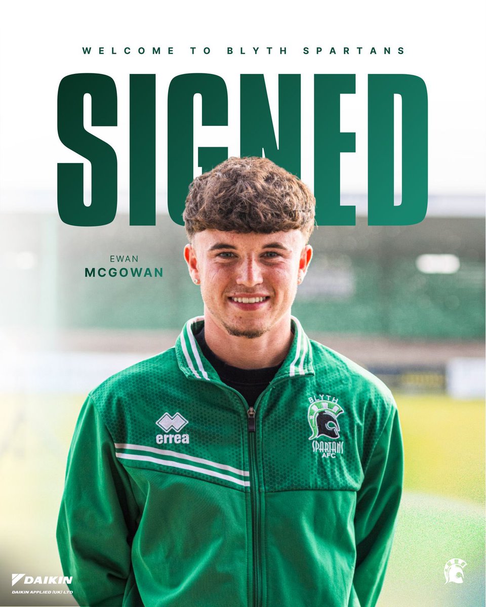 Blyth_Spartans's tweet photo. 𝑬𝒘𝒂𝒏’𝒔 𝒂 𝑺𝒑𝒂𝒓𝒕𝒂𝒏 ✍️

Blyth Spartans is delighted to announce the signing of Ewan McGowan from South Shields 🤝

The talented 20-year-old playmaker arrives at Croft Park after an impressive loan spell with Consett AFC last campaign 👏 

Read more 👇

https://t.co/3oNiYnzz1O

#HowayBlyth