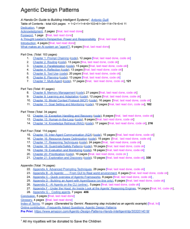KanikaBK's tweet photo. A SENIOR GOOGLE ENGINEER DROPPED A 421-PAGE DOC THAT NO ONE IS TALKING ABOUT.

It is called Agentic Design Patterns. 100% FREE.

Every AI builder paying $200/month for courses just got obsoleted.

This is the most comprehensive AI systems guide I have seen in 2026.

Code-backed and production-ready.👇