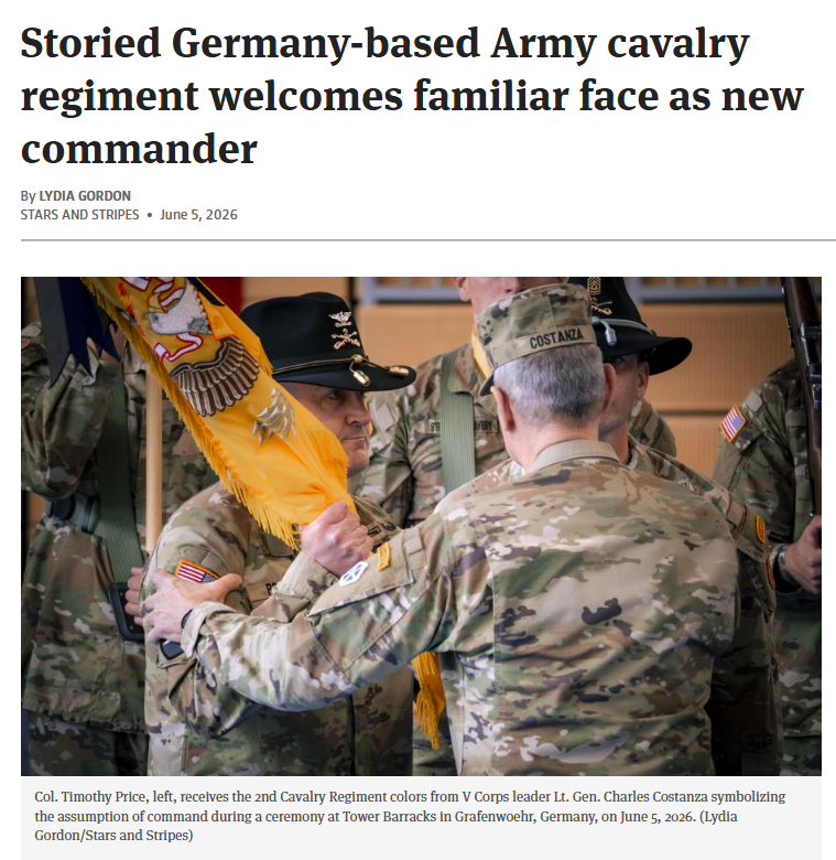 prestonstew_'s tweet photo. Congratulations to COL Tim Price for taking command of the 2nd Cavalry Regiment!  Tim was my first company commander, an incredible mentor and I'm honored to call him a friend.  

He's the definition of a great leader, 2CR is in great hands. https://t.co/Oa8xiI5YWG