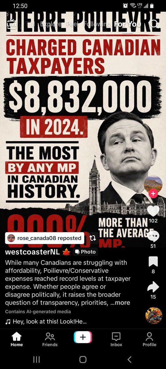 harryt59_harry's tweet photo. Just so we are clear. 
Pierre Poilievre voted against the national school lunch program. 
Voted against $10 a day childcare. 
Voted against dentalcare. 
The leader of the opposition spent double than the Prime Minister of Canada did.
This should be investigated. https://t.co/Nxw8rRs2Y7