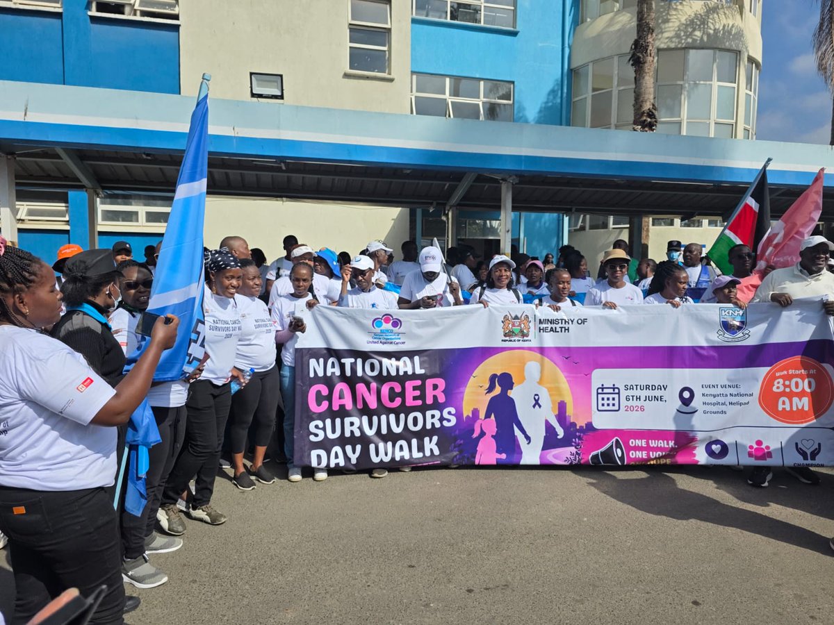FarajaTrust's tweet photo. Today,  we walked for every survivor. We joined the hands at @KNH_hospital for a commemorative walk organized by @kenconetwork, celebrating the courage, resilience, and determination of those who have faced cancer and continue to inspire us every day.

#cancersupportinkenya https://t.co/UOir7ttVNO