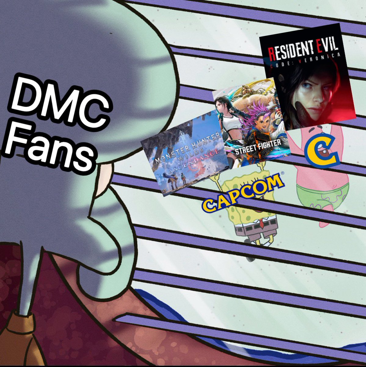 DMC_156's tweet photo. DMC fans watching Capcom announce literally everything Except Devil May Cry  #Capcom https://t.co/enP8bdDayh