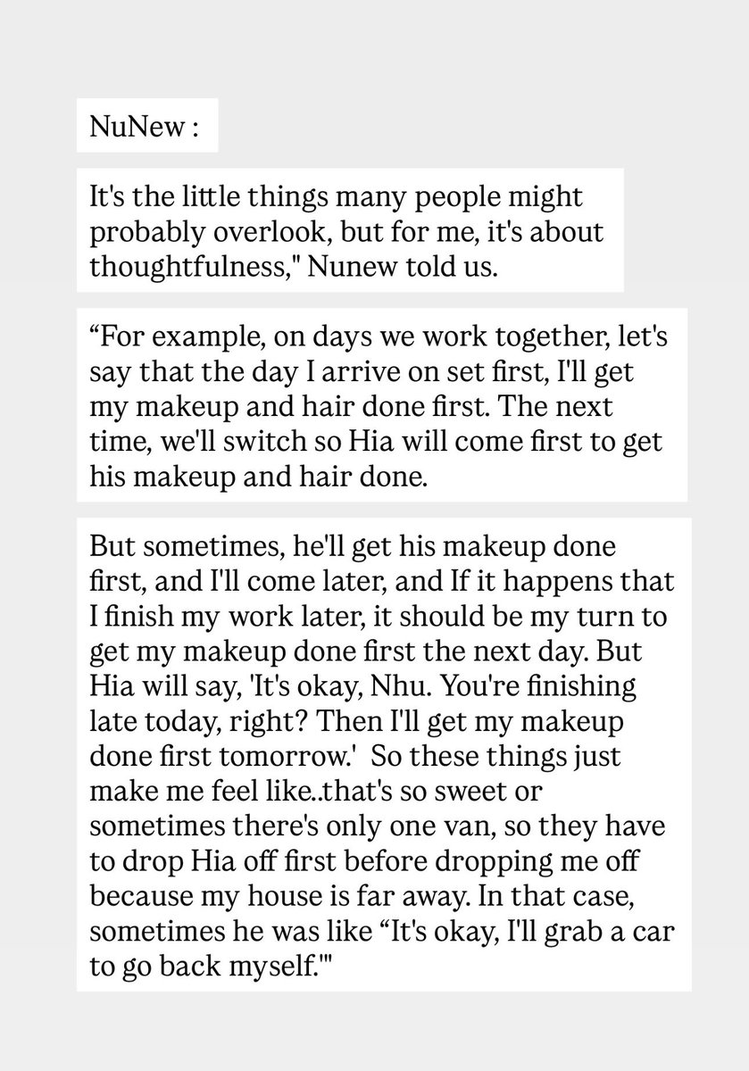 rkatepuka's tweet photo. - During work, they might take turns getting makeup done, or even sacrifice their own comfort to make the other person less tired. 

#EllemenThailandAndZeeNuNew 
#ZeeNuNew 

(So they do this thing. They sacrifice to come to set first so that means whoever comes to do makeup and hair first have to wake up and leave home first, so to make it fair for both they take turns like this, and sometimes even loosen it in order to make the other person less tired. 🥹)