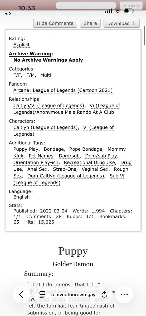 ccaitskiramman's tweet photo. I’m sick of hearing about run at the cup please stop promoting anything written by that sick freak. A non lesbian supporting a fic of vi being fucked by a man is beyond lesphobic and yes, this IS a rape fetish. https://t.co/1jZNOYJQEd