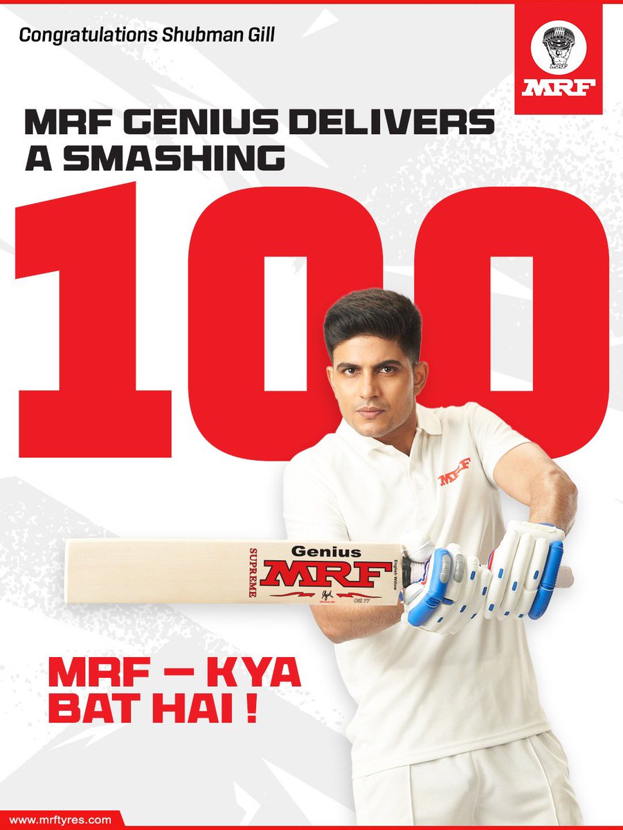 MRFWorldwide's tweet photo. The MRF Genius delivers a smashing 100, anchoring the innings with pure class and determination.
MRF – Kya Bat Hai! 

#MRFGenius #Century #KyaBatHai https://t.co/zVTcMflTLd