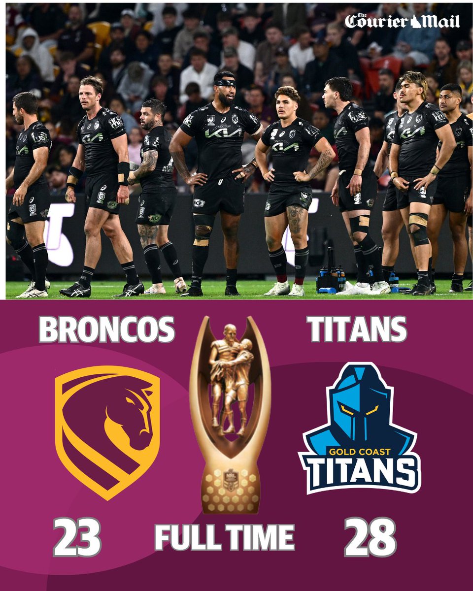 couriermail's tweet photo. So close, yet so far for the Broncos as they lose their fifth game in a row. 🤯
#nrl #rugbyleague https://t.co/7efZ7lpgQd