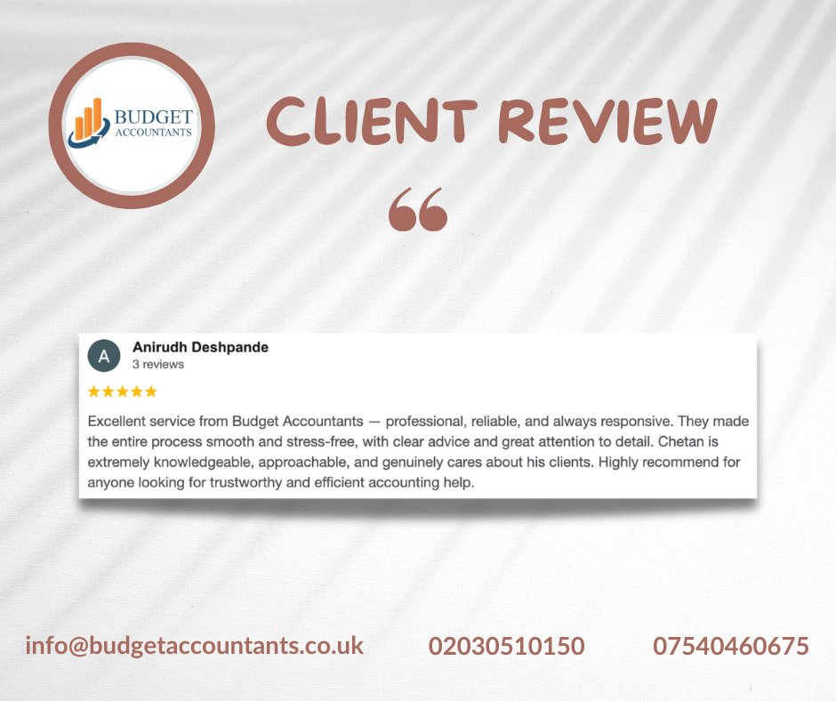 budgetacts's tweet photo. 📷 Client Feedback Spotlight! 📷
Nothing makes us happier than satisfied clients.
📷 Need expert help? Let’s talk!
#HappyClients #5StarService #BudgetAccountant https://t.co/OcyjEaiFSQ