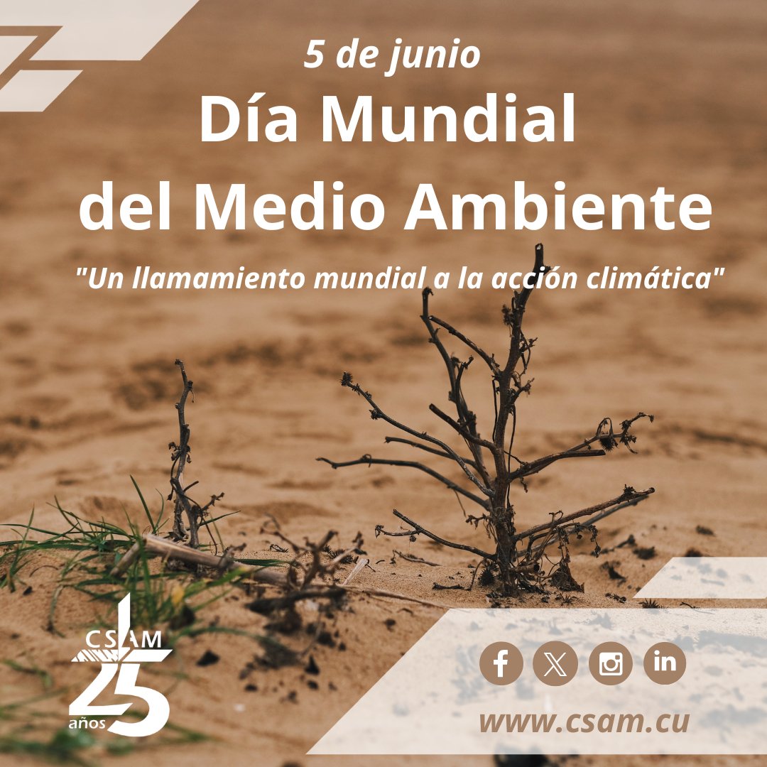 CsamMatanzas's tweet photo. ✅🌎El reloj climático no se detiene, y el futuro de nuestro entorno depende de las decisiones que tomamos hoy. En este DÍA MUNDIAL DEL MEDIO AMBIENTE🌱

📍🌐 https://t.co/1cGhZimBOo 
📲 WhatsApp | Telegram +53 59992820
.
.
.
#CSAM #AMACuba #CitmaCuba #PorElClimaYa https://t.co/hUM624GXKl