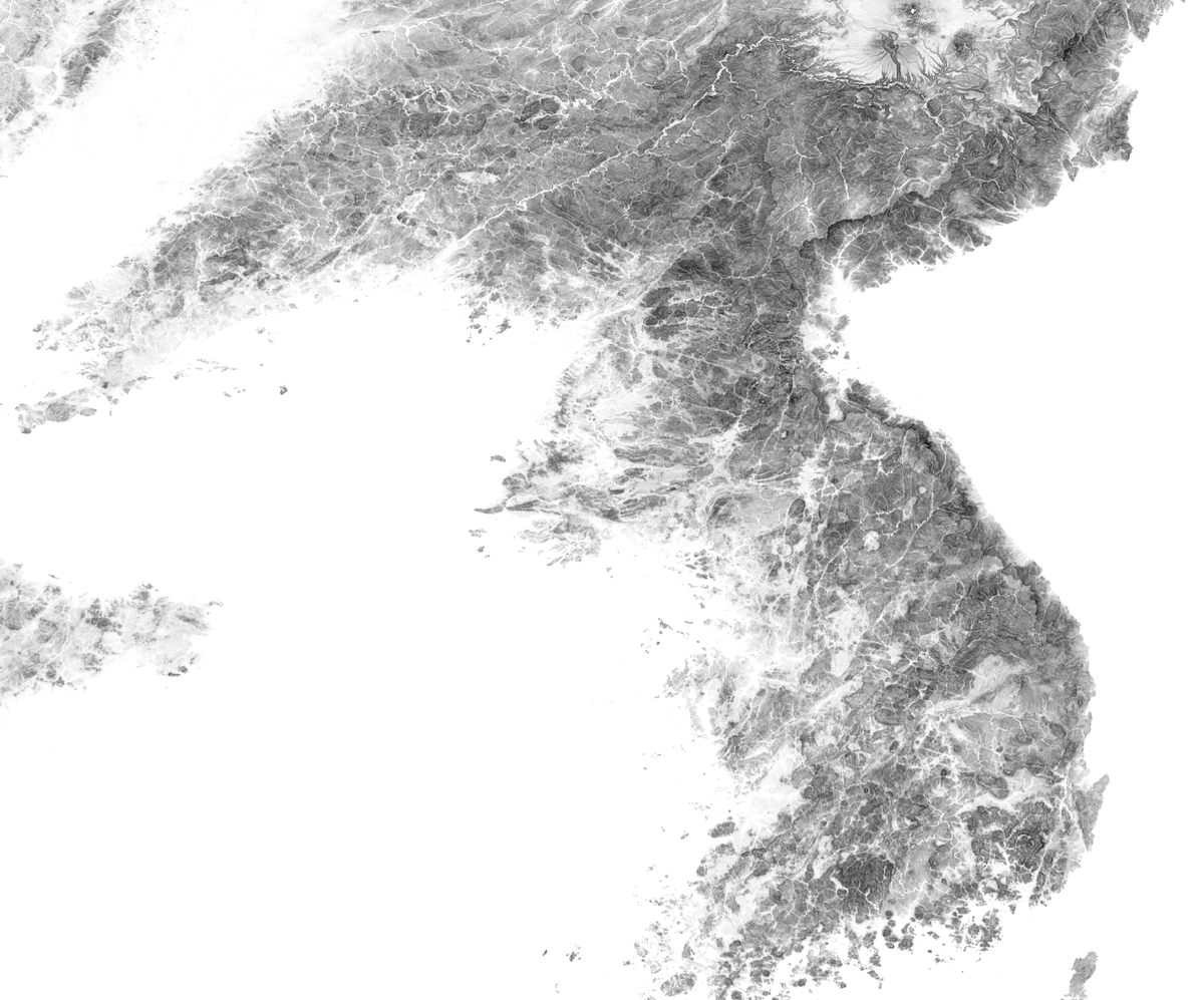 geoign's tweet photo. 北朝鮮の平壌のあたりって、地形にすごい共役の断層が出てるんだなあ。JAXA AW3D30 DSMとmulti_light_uncertainty. https://t.co/DCAJqNeZOu