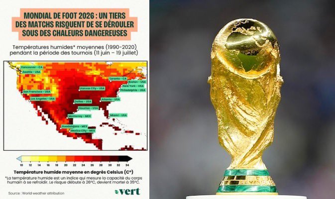 _m20ii's tweet photo. 🚨🚨 ليكيب:

قد تواجه تقريبًا جميع مباريات كأس العالم (104 مباريات) خطر الإيقاف المؤقت أثناء اللعب بسبب ظروف جوية غير مستقرة!!! 😳❌

احتمال حدوث عواصف رعدية وبَرَد، وحتى أعاصير قمعية (تورنادو) في مناطق وسط الولايات المتحدة مثل كانساس سيتي، أتلانتا، ودالاس.

كما يوجد خطر الحرارة والرطوبة الشديدتين في المدن الساحلية مثل ميامي وهيوستن.

بينما قد تشهد مونتيري درجات حرارة مرتفعة للغاية.