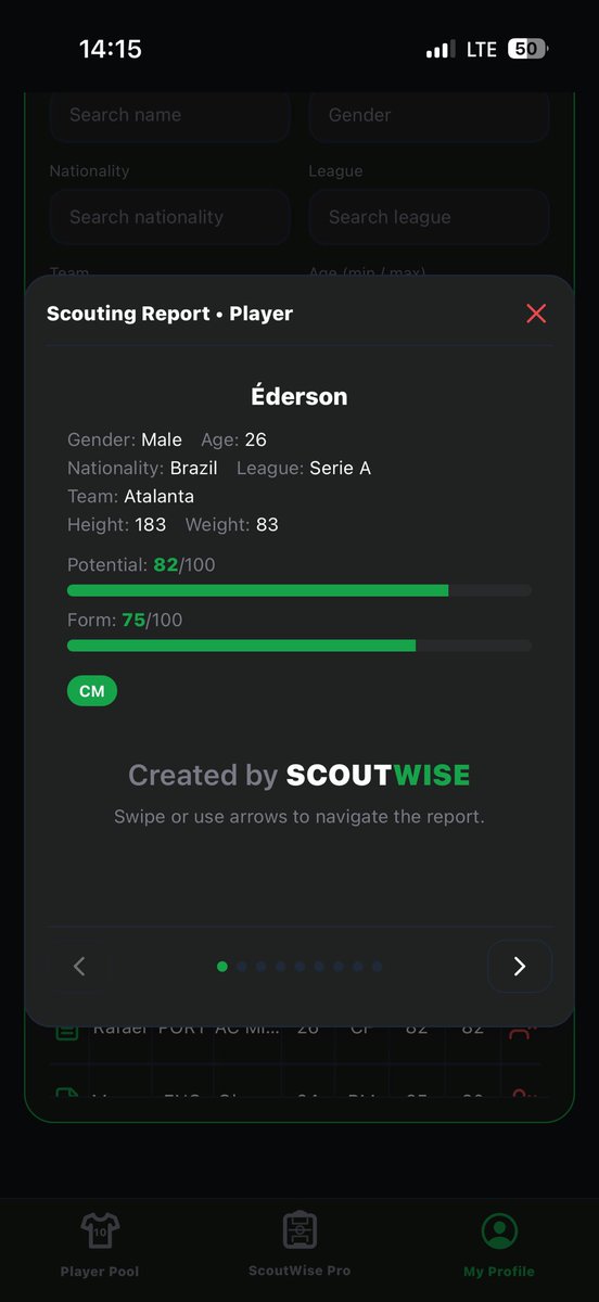 ScoutWiseAI's tweet photo. 📊 ScoutWise Verdict: Ederson to Manchester United

✅ Strong ball-winner
✅ Secure in possession

⚠️ Still has room to grow as a progressive playmaker

Form: 75/100
Potential: 82/100

On profile alone, this looks like a much better fit than many of United’s recent midfield signings.