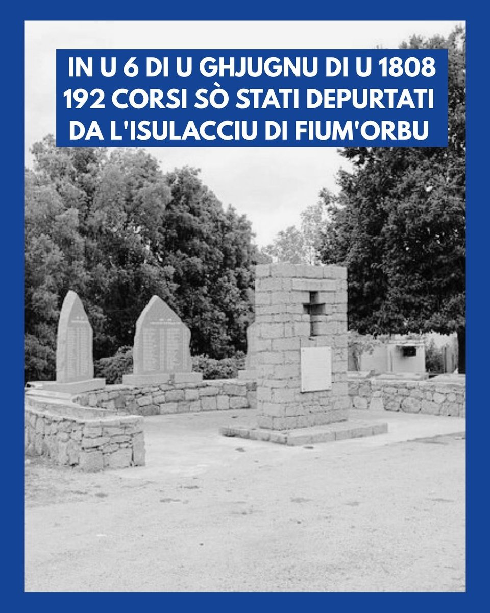 vocenaziunale's tweet photo. In u 6 di ghjugnu di u 1808, l'imperu francese di Napoleon Bonaparte è di u generale Morand avia depurtatu 192 Corsi da l'Isulacciu di Fium'Orbu versu à Toulon è à Embrun. Un viaghju versu a morte.

Di i crimine di a Francia culuniale, ùn ci ne scurderemu mai. https://t.co/aeCWgP3nVX