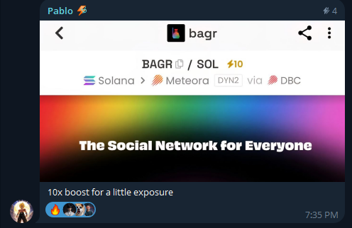 AlphaJay0x's tweet photo. A sincere thank you to our high-conviction supporters for the recent boost on @bagrofficial 💎. This strong show of confidence from the community serves as an incredibly bullish indicator for our ecosystem. 

We appreciate your dedication, @BrunoSilva49203.

#BAGR #cryptosocial https://t.co/VWS06qfq6o