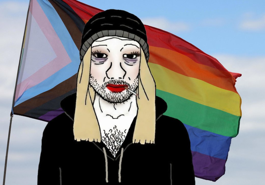 ajovic236's tweet photo. I completely forgot that pride month had started, shame on me, anyway, I just want to say that all members of the LGBTQXYZ+ community have every right to be doomed. I personally identify as a doomer, my pronouns are don't/care 🚬 https://t.co/n9toBog9I2