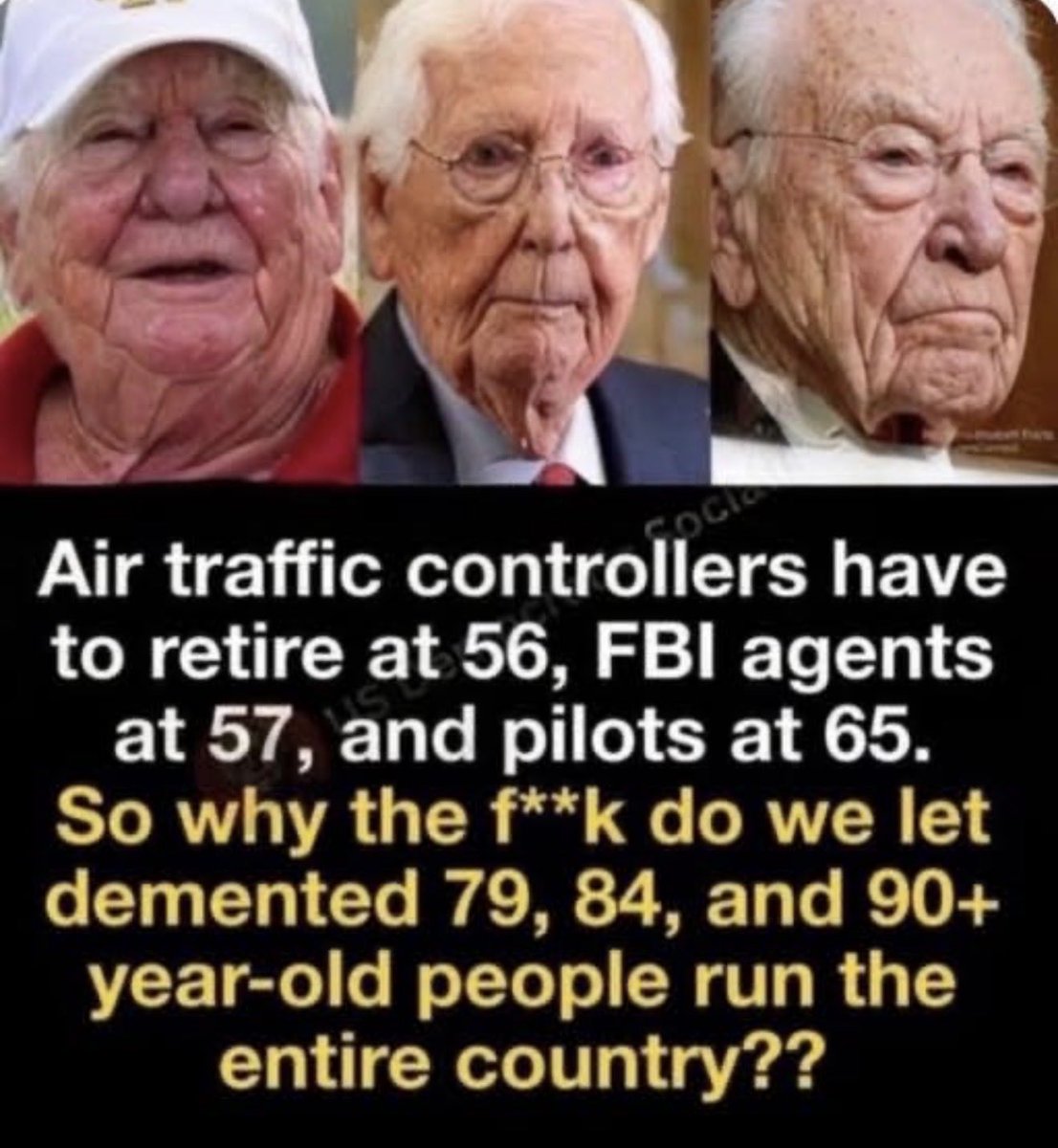 CreasonJana's tweet photo. This👇🏾makes perfect sense to me.

But our @dscc @SenateDems @NRSC @SenateGOP @HouseDemocrats @HouseGOP members won’t vote to take away their power by voting for TERM LIMITS or AGE LIMITS!

Joe Biden, Diane Feinstein, Nancy Pelosi, Bernie Sanders, Chuck Schumer and Mitch McConnell are PROOF that wisdom DOES NOT always come with age!