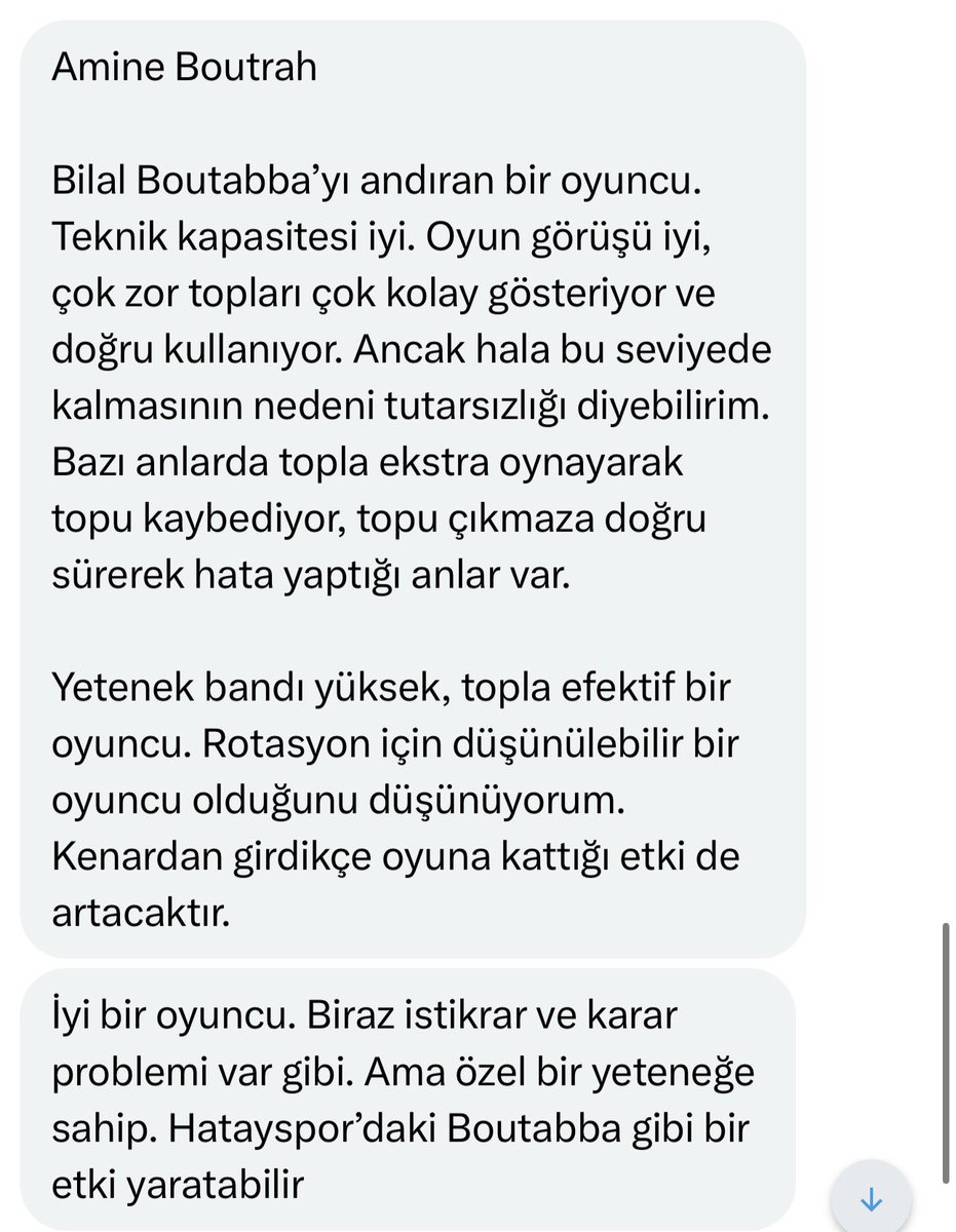 yeraltifutbol's tweet photo. Çok sevdiğim bir scout arkadaşımın Boutrah hakkındaki düşünceleri ⬇️ https://t.co/p4we2aQe6y