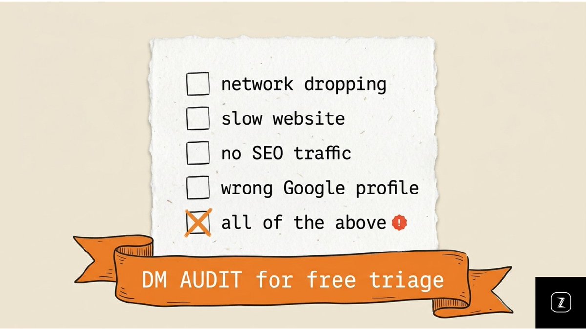 zitechurity's tweet photo. We help businesses fix what actually breaks online:

🔹 Network engineering  
🔹 Web development  
🔹 SEO that works  
🔹 Google Profile management  

DM "AUDIT" for a free 15-min check → no pitch, just answers.

[Swipe for examples 👉] https://t.co/PHSOCLqcpo
