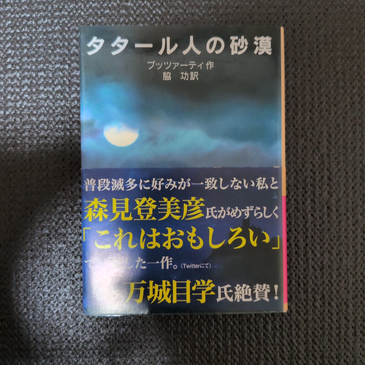 Riryo6Fletcher's tweet photo. ブッツァーティ「タタール人の砂漠」読了。
新たな任地に向かう電車内で読み終える。理不尽とか不条理というものは正しく自然の如く陰険だ(マーフィーの法則第10条より)。個人の事情や希望なんか一顧だにしてくれない。だからこそモダニズム幻想足りうる。だが今の仕事は終わりがちゃんとあるので。 https://t.co/tDIQvmRxsY