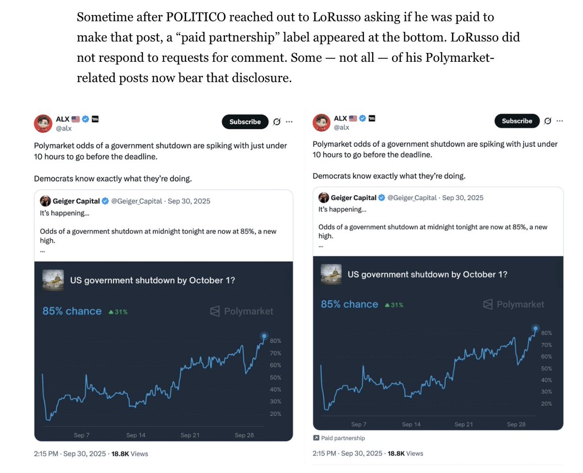 Hec_77's tweet photo. Insane, so after all the Polymarket drama on the  MicroStrategy resolution it turns out that they have been secretly paying hundreds of X  influencers and content creators to hype the platform without proper disclosure.

@Polymarket Chief Marketing Officer, Matthew Modabber used his personal PayPal account to send out over $2.5 million to 800+ people in just 14 months.

And amongst those people there are  big names in politics and commentary like 
@ nickshirleyy, @ Riley_Gaines_ and 
@ dom_lucre

the main is issue is here , after  payments, they posted 490+ times about Polymarket odds/markets on X, often calling it super accurate or authoritative but without disclosing it was paid promo.

And which Violates FTC rules on clear disclosure for paid endorsements.

Overall it now adds to Polymarket’s pile of controversies (resolution dramas, etc.)

Many known accounts are going for against Polymarket.

They want Polymarket to be banned from X.

Honestly should they be banned ?