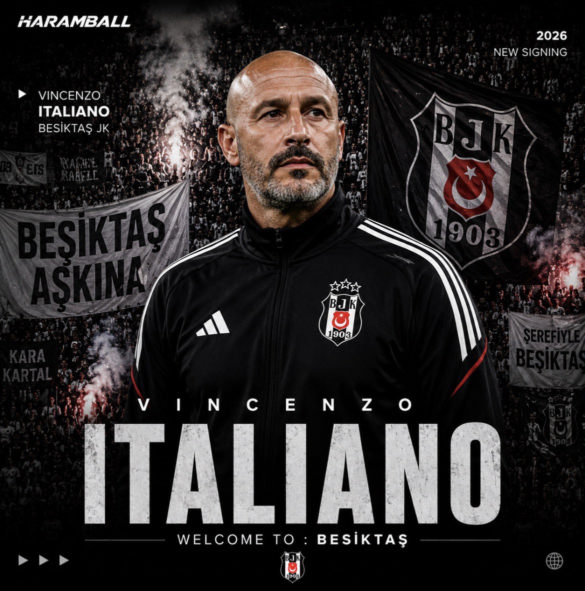 HARAMBALLSERIEA's tweet photo. Vincenzo #Italiano is the new coach of #beşiktaş .🟢
Contract until 2028 , 6M/Y.⚪️⚫️ https://t.co/3tRpPHoYwr