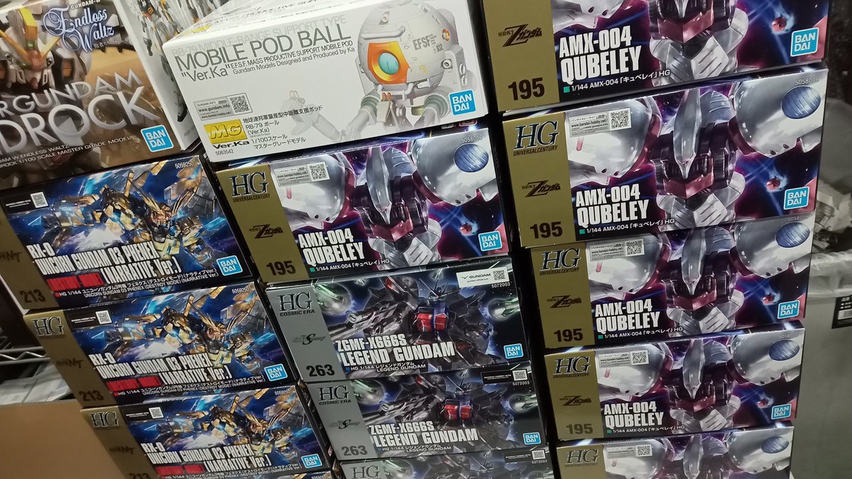 max_daitou's tweet photo. 再販ガンプラ、フィギュア各種入荷いたしました！！
数に限りがございますのでお買い求めの際はお早めに！
#大東 #ガンプラ #ギラドーガ #ボール #アリオスガンダム #セラヴィーガンダム #カバカーリー #HG #MG https://t.co/KxbUIIhB7p