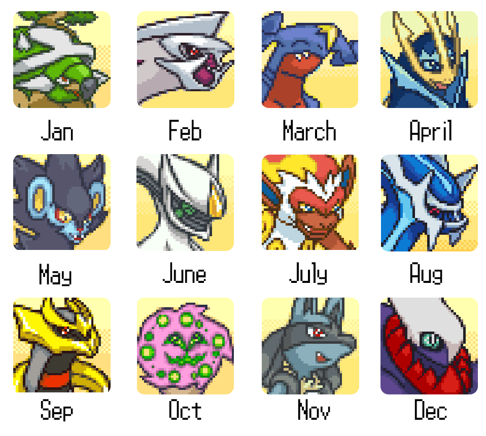 PokeDailyPost's tweet photo. Your birth month is your Sinnoh Pokémon partner!✨ https://t.co/i55yaalrqo