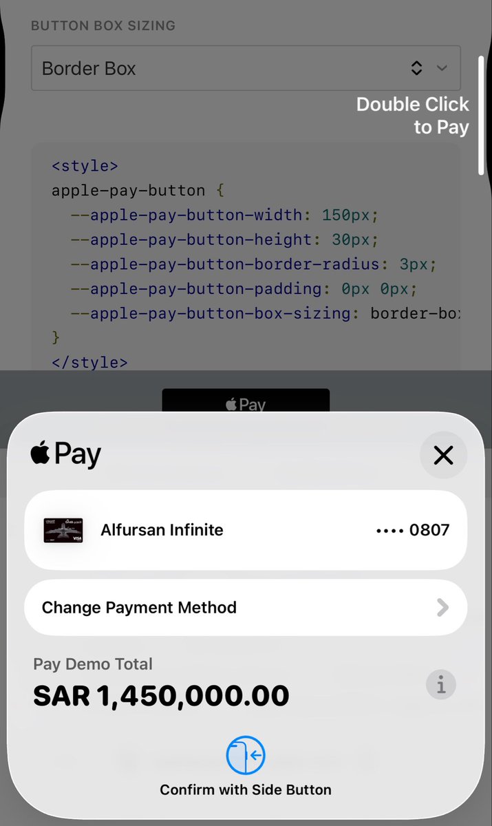 iRaMzi7's tweet photo. يمكنك استخدام موقع https://t.co/DzR0Nr8X0h لتجربة Apple Pay و التعديل إلى أي مبلغ تريده 
(لن يفرض عليك اي رسوم فقط للتجربة ) https://t.co/7LHdAzPHQj