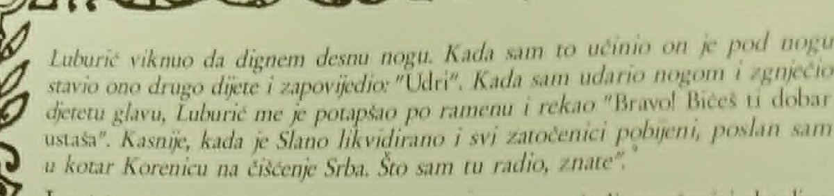 radakovicboris's tweet photo. Изјава Јосе Орешковића, деветнаестогодишњег усташе, кога су у љето 1942. заробили партизани код Коренице у Лици. Говорио је о убијању српске дјеце и других цивила.

Извор: Dragoje Lukić, Bili su samo deca, I, Beograd, 2000, 31-32.
https://t.co/LEVpJnBTDS https://t.co/c7C5lEtgU0