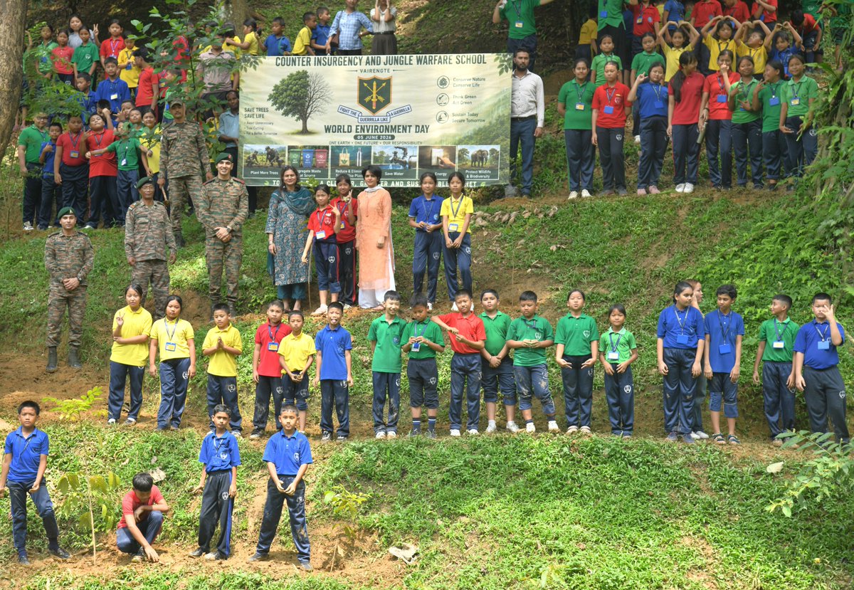 easterncomd's tweet photo. On #WorldEnvironmentDay2026, under the aegis of #EasternCommand, #CIJWSchool under #101Area, launched a comprehensive environmental stewardship campaign aimed at enhancing green cover, promoting biodiversity and fostering sustainable living practices.

Together, we reaffirm our commitment towards a greener, cleaner and more sustainable future.

#विश्व_पर्यावरण_दिवस2026  के अवसर पर, #पूर्वी_कमान के तत्वावधान में #101Area के अंतर्गत #CIJWSchool ने हरियाली बढ़ाने, जैव विविधता को प्रोत्साहित करने और पर्यावरण-अनुकूल जीवनशैली को बढ़ावा देने के लिए एक व्यापक पर्यावरण संरक्षण अभियान शुरू किया। 

आइए, हम सभी मिलकर एक स्वच्छ, हरित और सतत भविष्य के निर्माण के अपने संकल्प को और मजबूत करें।

#भारतीय_सेना
#पूर्वी_कमान
#विश्व_पर्यावरण_दिवस
#IndianArmy
#EasternCommand
#WorldEnvironmentDay2026
#EkPedMaaKeNaam
#NowForClimate
#moefcc
#GoGreen 

@adgpi
@SpokespersonMoD
@HQ_IDS_India
@indiannavy
@IAF_MCC
@official_dgar
@ProDefKolkata
@IndiaCoastGuard
@HQ_DG_NCC
@EAC_IAF
@IN_EasternFleet
@IN_HQENC
@lokbhavanmeg
@MeghalayaGov
@mygovassam
@CMOfficeAssam
@AssamRajbhavan

Facebook - https://t.co/dmBJ2iAUFn
Instagram - https://t.co/NvvpRuJOgB