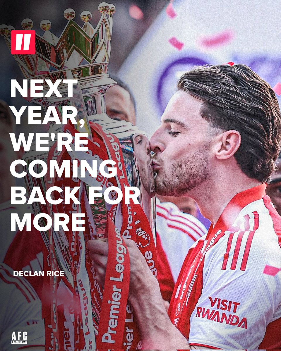 Afc_updateslive's tweet photo. Declan Rice assures everyone Arsenal will run it back 👊 https://t.co/4UbSB9IoM3