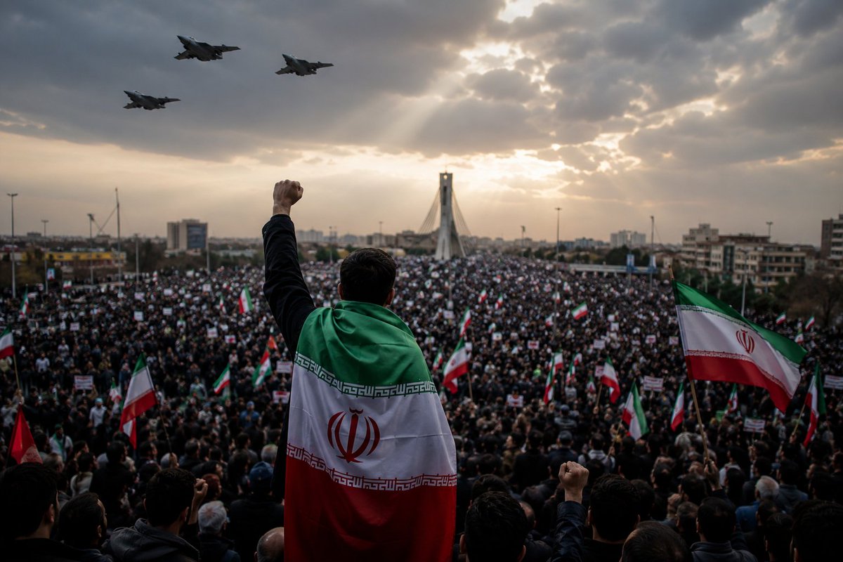 AliPanahi001's tweet photo. نتانیاهو و ترامپ از تهدید گفتند؛ مردم ایران با حضورشان پاسخ دادند.

آن‌ها روی ترس حساب کرده بودند، اما خیابان‌های امروز فقط یک پیام داشت: ایران را نمی‌توان با تهدید شکست داد.

#خیابان_ایران  
#IranianOnIt https://t.co/Gw1ZNlG0i9