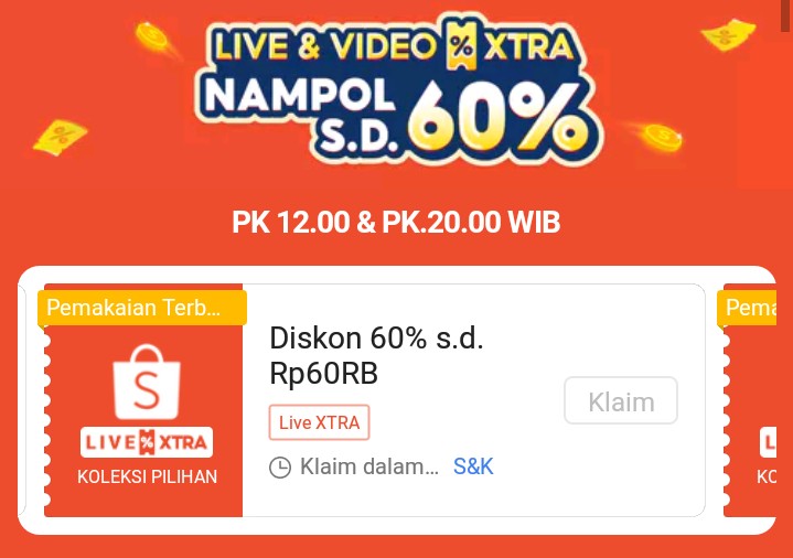 qeelarry's tweet photo. Voucher shopee live &amp; video xtra. Jam 20.00 WIB. Siapin produk, baru klaim

Diskon 60% s/d 600rb
Diskon 60% s/d 60rb
Klaim agak bawah
https://t.co/IaAjVoQjWg

Cari produk di live xtra, produk yg masuk ke keranjang harus ada logo shopee live. Nanti baru klaim vouchernya &amp; co https://t.co/z5hZDhM0po