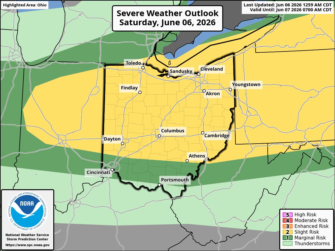 SEVERE WEATHER LATEST: Most of Ohio is now in the level 2 risk for ...