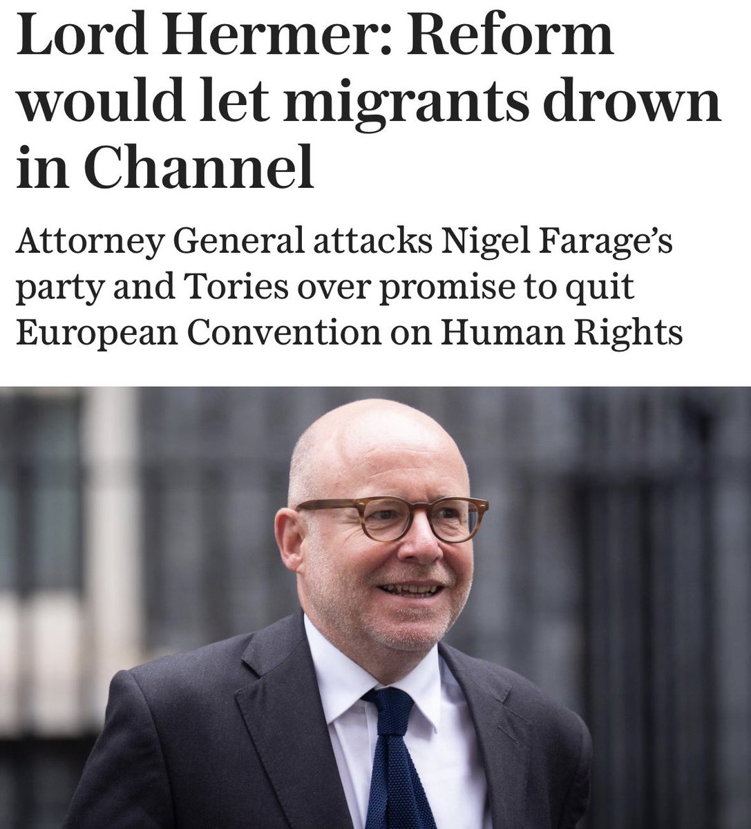 WillKingston's tweet photo. This is a lie, made all the more repulsive by the hypocrisy that underpins it. Labour’s open border policy has cost lives, and facilitated sexual assault and child abuse on a mass scale.

I will respond to Lord Hermer’s loathsome remarks on The Saturday Five. 6pm @GBNEWS. https://t.co/tzsQjGHZPP