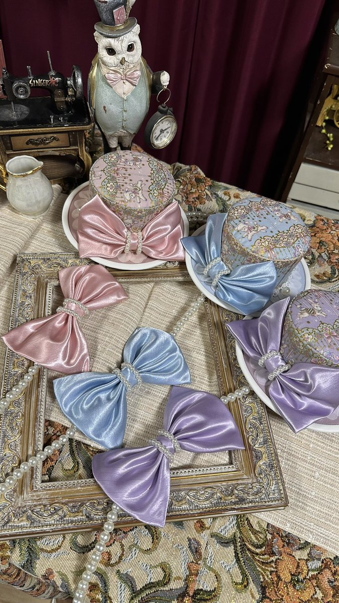 cocoxami's tweet photo. これらのミニハットご購入の方に、おまけでプレゼントするのはこちらのリボンです🎀

※色はセットになっているため、帽子のリボンと同じ色になります。お選びいただけません https://t.co/IzLojsacJq