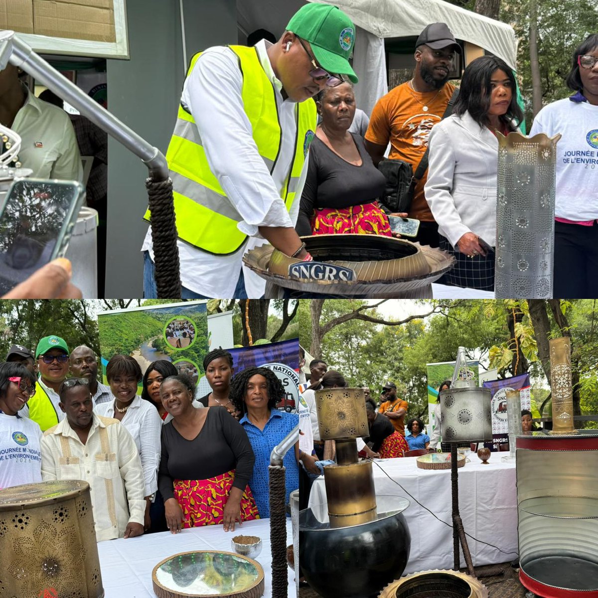 InnovaNews7's tweet photo. Participation ce vendredi 5 juin 2026, du SNGRS à la journée mondiale de l'environnement, célébrée en Haïti par le gouvernement, sous le thème : « les métiers verts au service d'une Haïti durable ».

 À l'occasion, l'institution a exposé des œuvres dérivées de la transformation des déchets. Dans son intervention, le Directeur Général du SNGRS,  Daril Baltazar, a déclaré que des résidus solides ont été transformés grâce à l'opérationalisation du service de   transformation de l'institution avec l'apport des techniciens, experts et cadres de la boîte. « C'est avec un sentiment de satisfaction que j'ai pris part à l'événement au nom du SNGRS et de contempler les déchets recyclés par notre service de transformation », a conclu Daril Baltazar.

Plusieurs dizaines d'employés et cadres du SNGRS avaient fait le déplacement en la circonstance. Ils en ont profité pour témoigner leur sstisfaction du fait de la nouvelle dynamique initiée au SNGRS depuis l'arrivée de la nouvelle administration le 6 mars 2026. @InnovaNews7