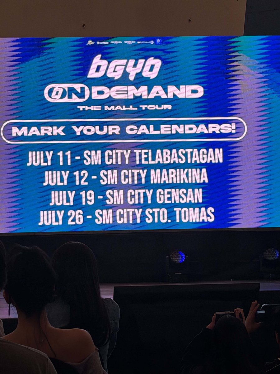 manilaconcerts's tweet photo. LOOK: @bgyo_ph has announced their On Demand Mall Tour, heading to select SM Supermalls starting this July!

📍 July 11 – SM City Telabastagan
📍 July 12 – SM City Marikina
📍 July 19 – SM City General Santos
📍 July 26 – SM City Sto. Tomas

Get ready, ACEs! BGYO is coming to a mall near you.

#BGYO #BGYO_OnDemandEP #BGYO_OnDemandEPLaunch