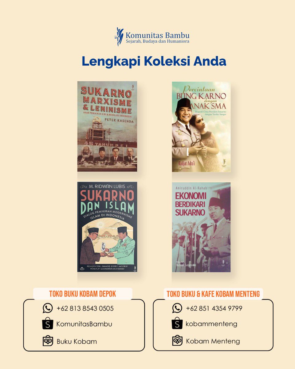 KomunitasBambu's tweet photo. Telusuri lebih dalam pemikiran Sukarno dalam buku Sukarno Muda: Biografi Pemikiran 1926-1933. https://t.co/X7kLEhSYsJ