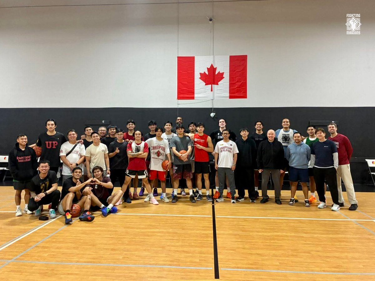 upmbt's tweet photo. From Diliman to Canada βπΌπ
The UP Men's Basketball Team has officially started training in Canada as they gear up for a series of exhibition games in Calgary, Edmonton, and Vancouver.
#UPFight #nowheretogobutUP https://t.co/xEMTYV8MLM