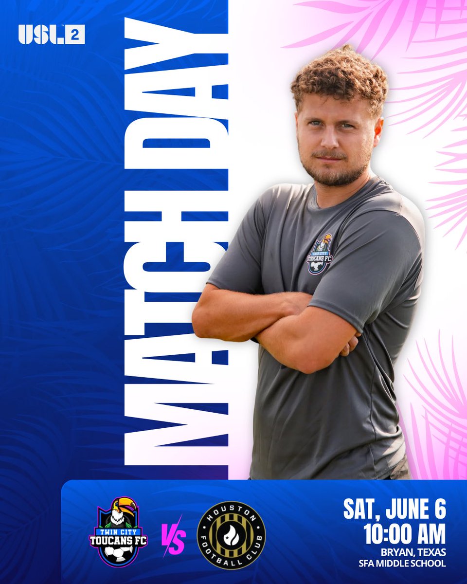 ToucansFC's tweet photo. 🚨MATCH DAY! It’s time to make some noise for our Toucans! See you at kickoff! 📣👏

📍 SFA Middle School - Bryan
⏰ kickoff @ 10 AM
🆓 under 18 FREE at all home games
🎟️ $10 tickets https://t.co/eOFI9TtqjN
📺 @SportsEngine 

#TwinCityToucans #USL2 #Bryan #CollegeStation #soccer https://t.co/Q3xbLlrsip