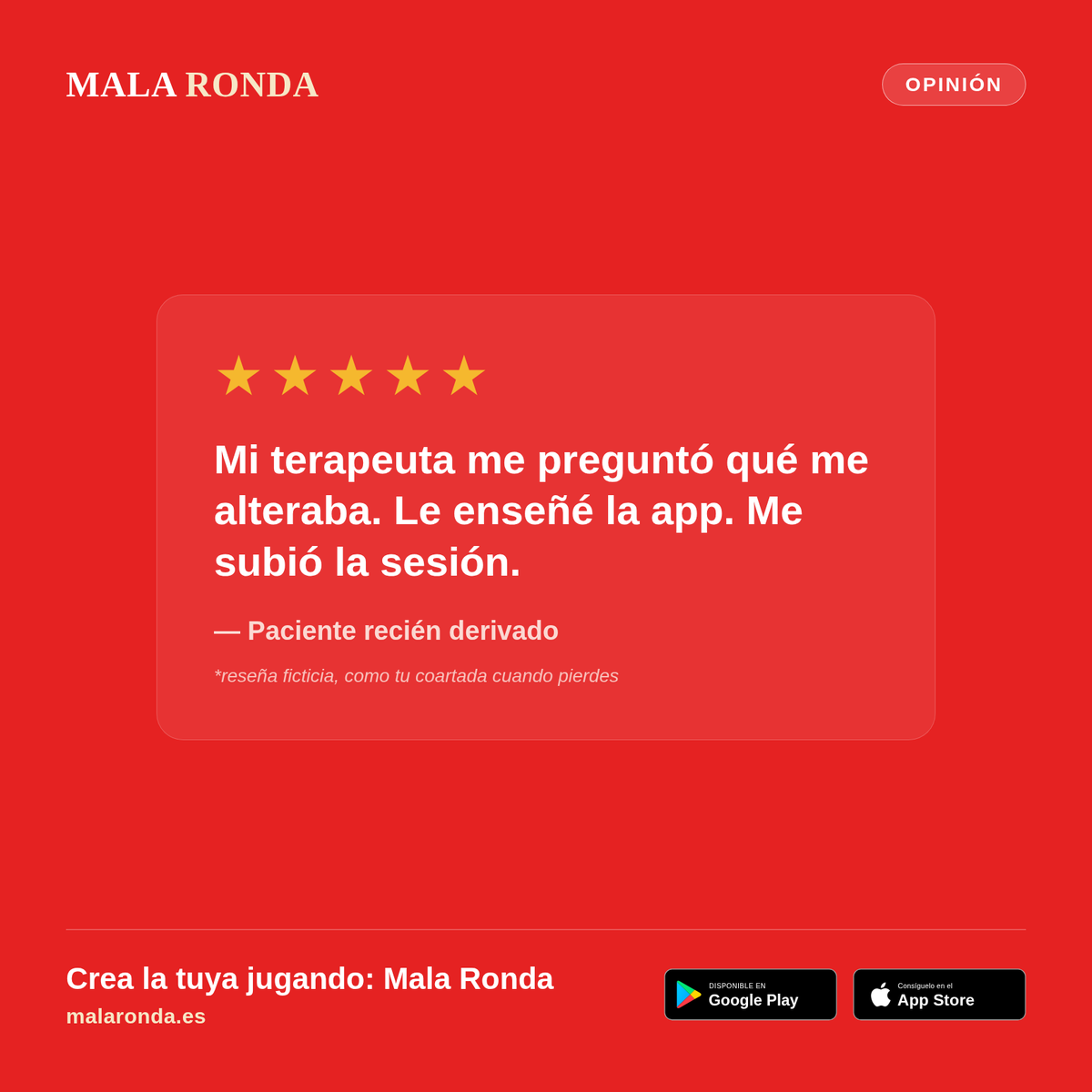 MalaRondaapp's tweet photo. Los buenos productos se recomiendan boca a boca.
Los mejores, desde una consulta.
Disponible en Google Play y AppStore 🔥
📲 https://t.co/jrz0IyGpca
#malaronda #tiemporeal #trivial #sabotaje #multijugador https://t.co/XGuA1XpHDk