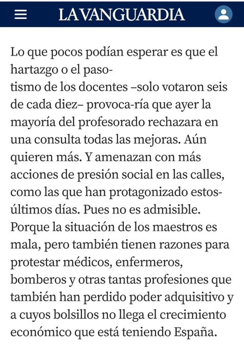GalvezCasellas's tweet photo. Quan ets director d'un diari però no saps escriure i no t'adones que el que dius reforça la idea contrària d'allò que mires de defensar.

No només, per tant, tenen dret a protestar els professors si la seva sitació laboral és dolenta, sinó també metges, enfermers, etc. https://t.co/s6gd1ElBlq