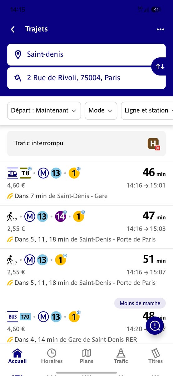 IDFNat's tweet photo. @LigneH_SNCF Merci mais cela n'est pas clairement indiqué lorsqu'on vérifie un trajet et qu'à aucun moment la ligne H est proposée https://t.co/mZKhhGQm01