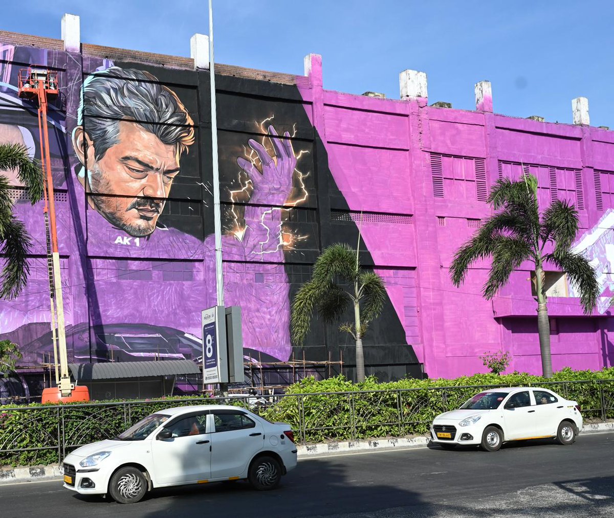 bijoyghosh70's tweet photo. The Indira Nagar MRTS Station in Chennai gets a fresh coat of painting with actor Ajith Kumar and his racing car featuring prominently in it. @businessline @ajithFC @official_ajith @GMSRailway @terajasimhan @shaliniajithku2 @SureshChandraa https://t.co/afLH9fJyas