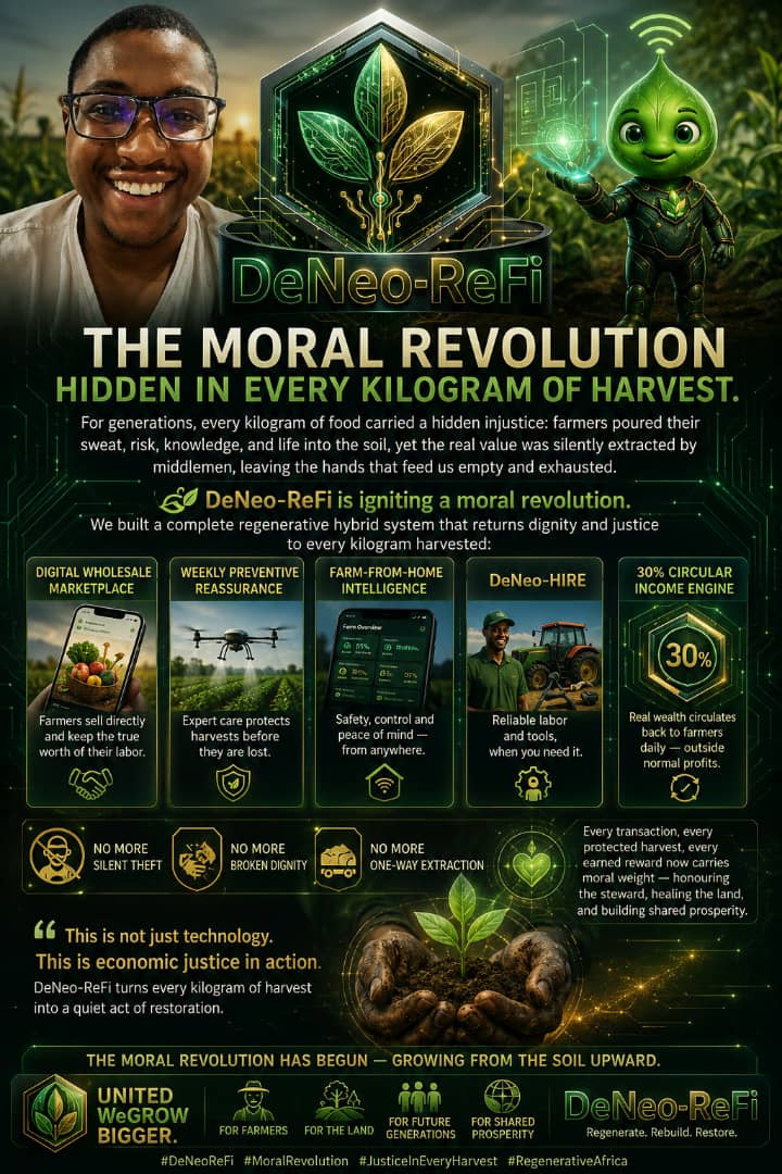 PJTalks101's tweet photo. The Moral Revolution Hidden in Every Kilogram of Harvest.

For generations, every kilogram of food carried a hidden injustice: farmers poured their sweat, risk, knowledge, and life into the soil, yet the real value was silently extracted by middlemen, leaving the hands that https://t.co/Lc6ZjWCNl7
