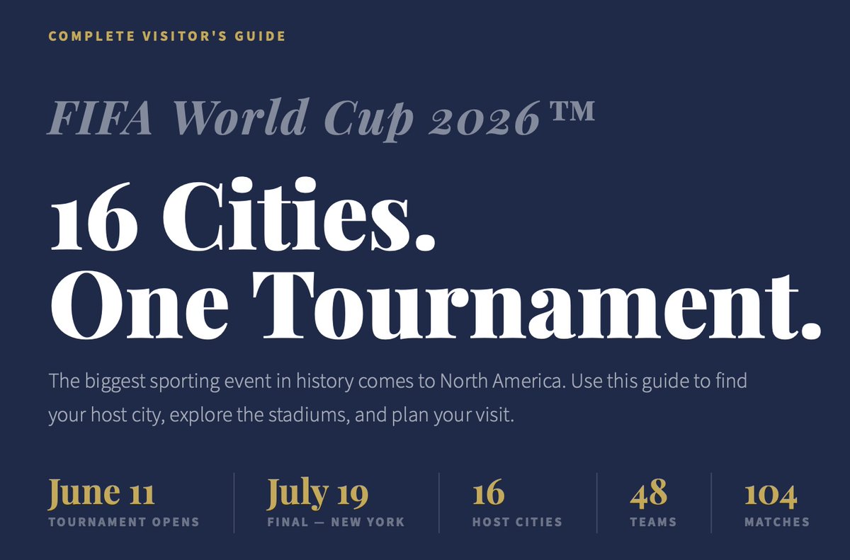 bryanmwolfe's tweet photo. I spent a lot of time this spring building out World Cup city guides for https://t.co/mH07oPQ8Pb — all 16 host cities, with transit, neighborhoods, food, and matchday logistics.
Won't be at any matches myself, but if you're going, I want these to actually help you.
Start here: https://t.co/pruT3Yxyl7